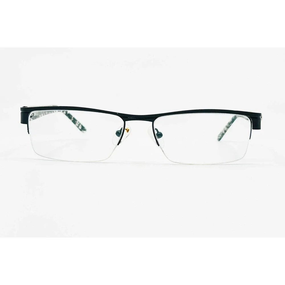 Zenni Optical Frames Unisex Black Half Rim Rectangle 45181 53-17-140